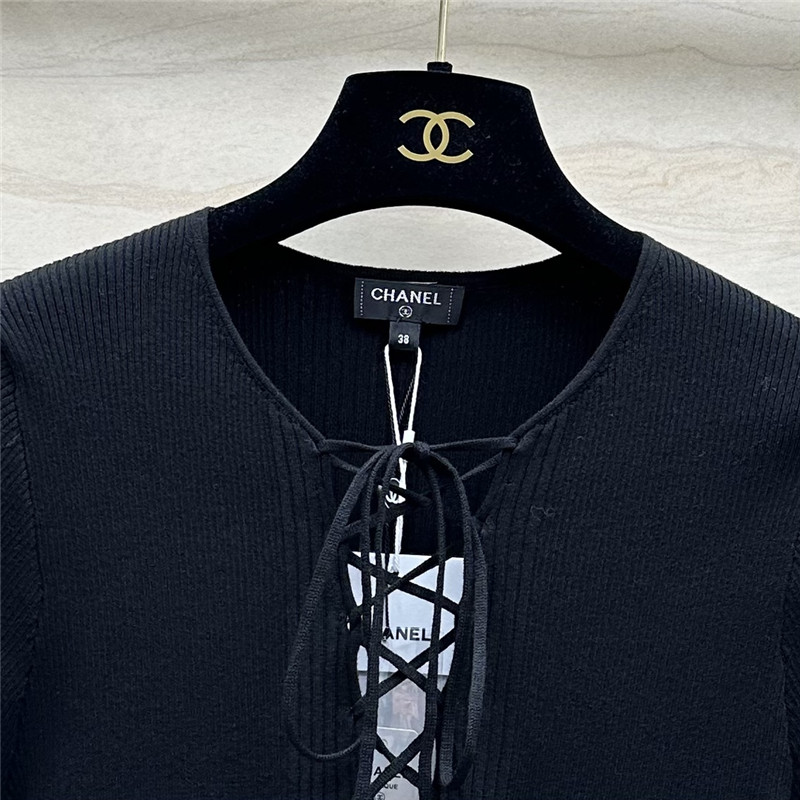 Ch**el knitted short-sleeved top replica d&g clothing