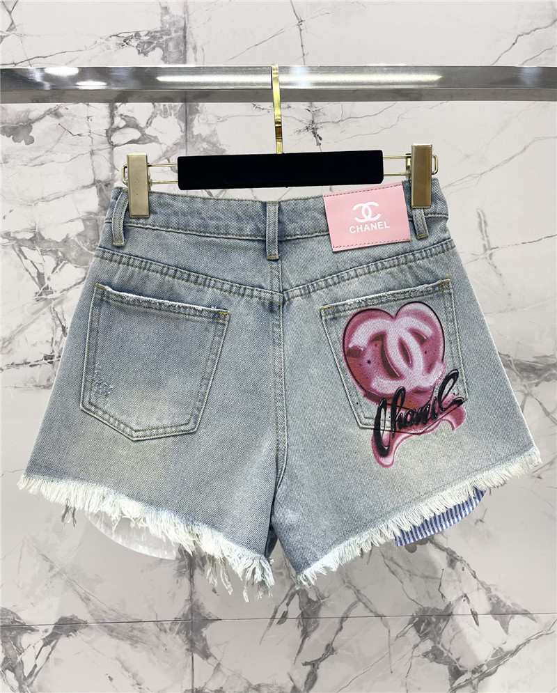 Ch**el heavy denim shorts replica d&g clothing
