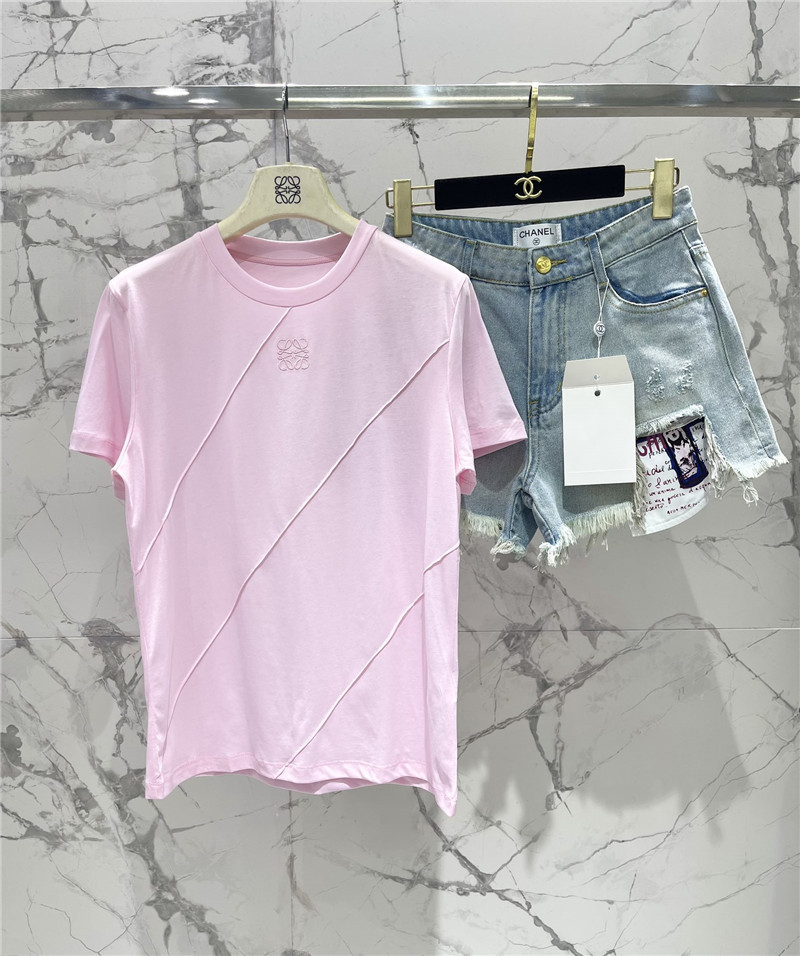 L0ew* new tencel round neck short sleeve replica designer clothes