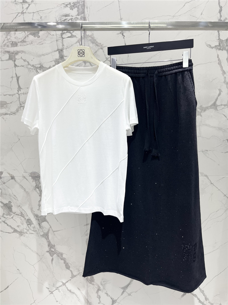 Loewe new tencel round neck short sleeve replica designer clothes