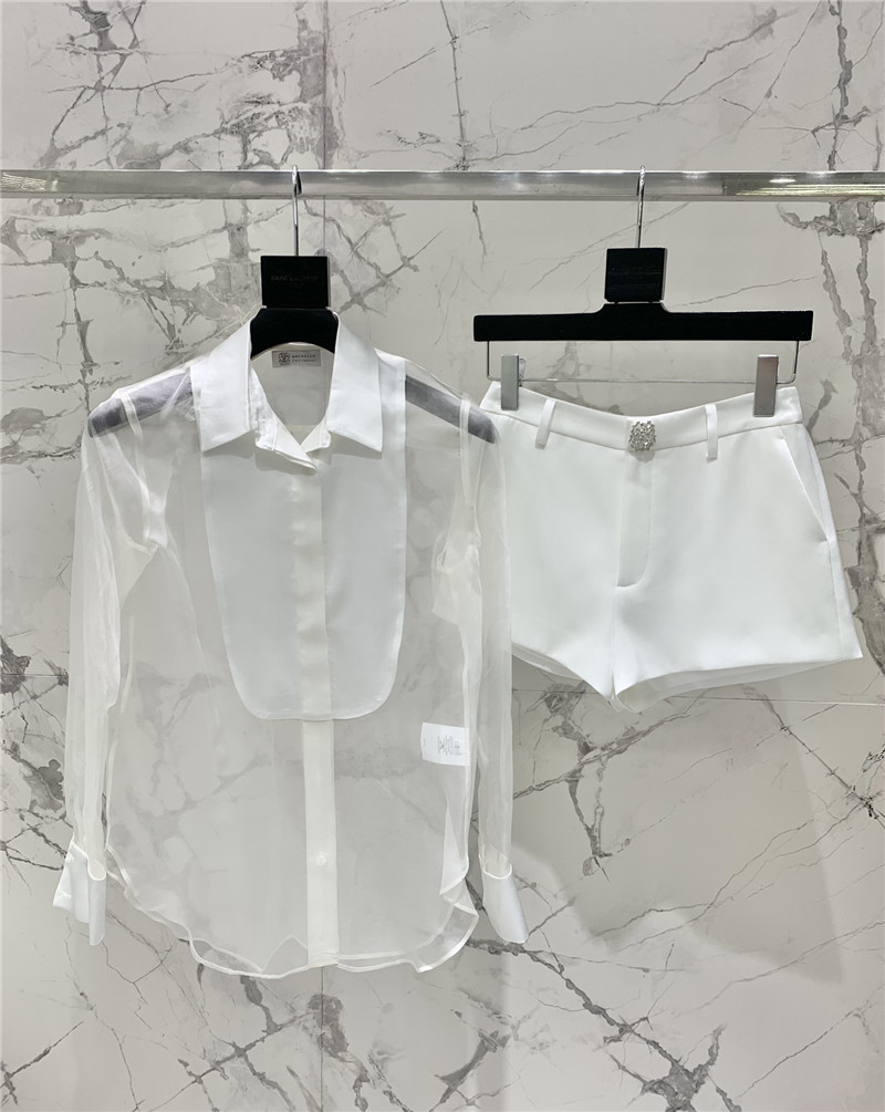 y51 acetate satin D1am0nd button shorts replica clothing