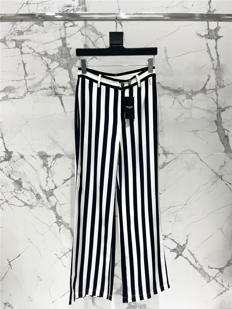 YSL popular striped pants replica designer clothes