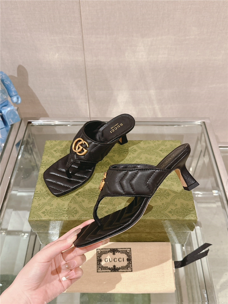 Gucci GG 55mm Matelassé Mules Black