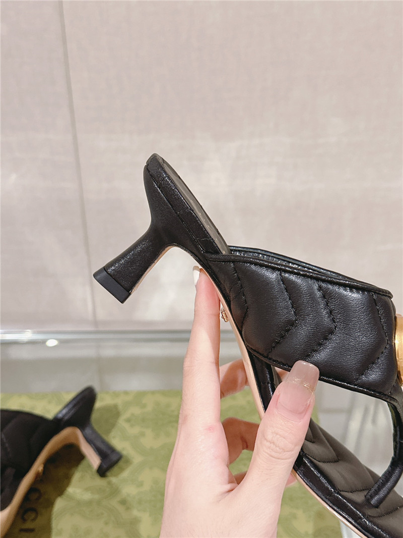 Gucci GG 55mm Matelassé Mules Black