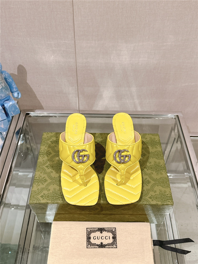 Gvc*1 gg 55mm matelassé mules yellow
