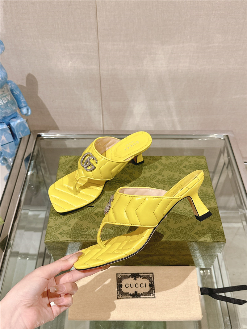 Gvc*1 gg 55mm matelassé mules yellow