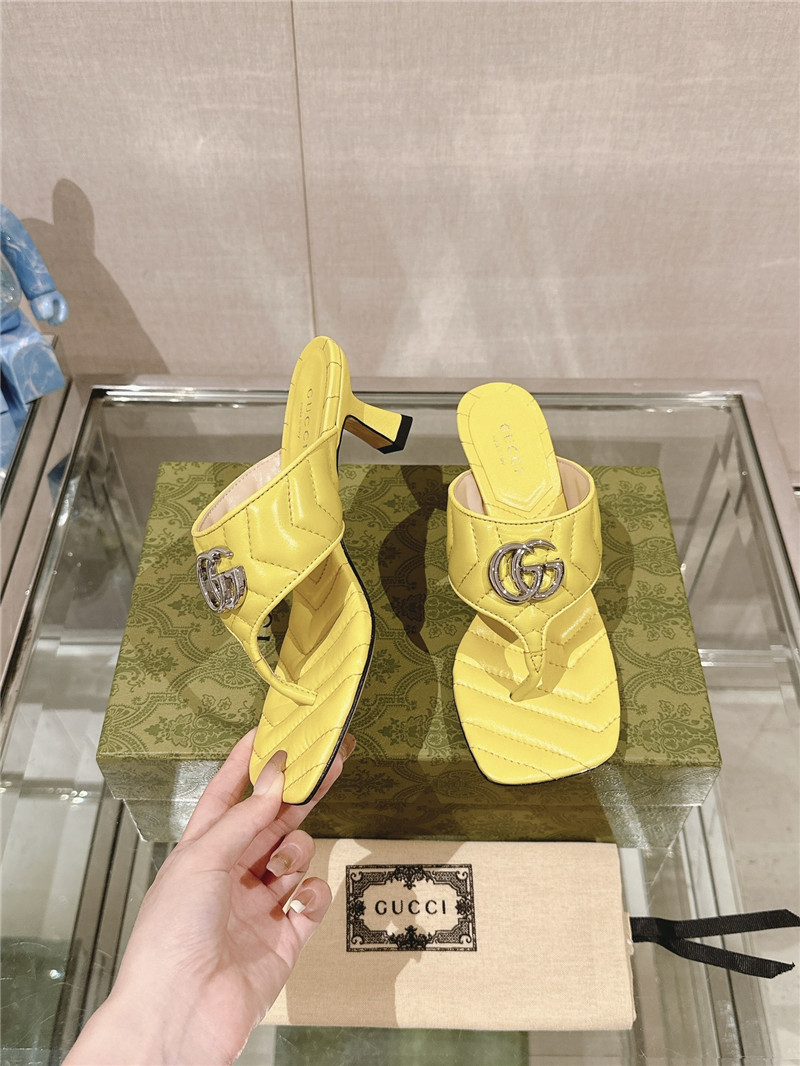 Gvc*1 gg 55mm matelassé mules yellow