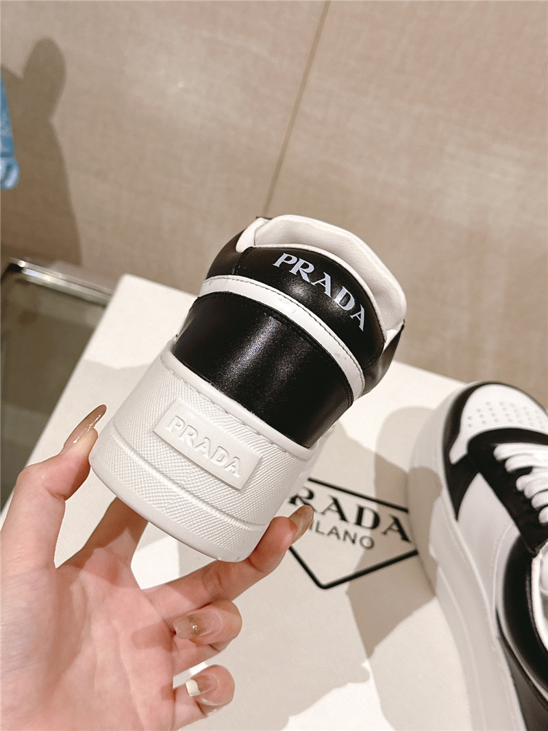 Pra*a black and white lace-up platform sneakers