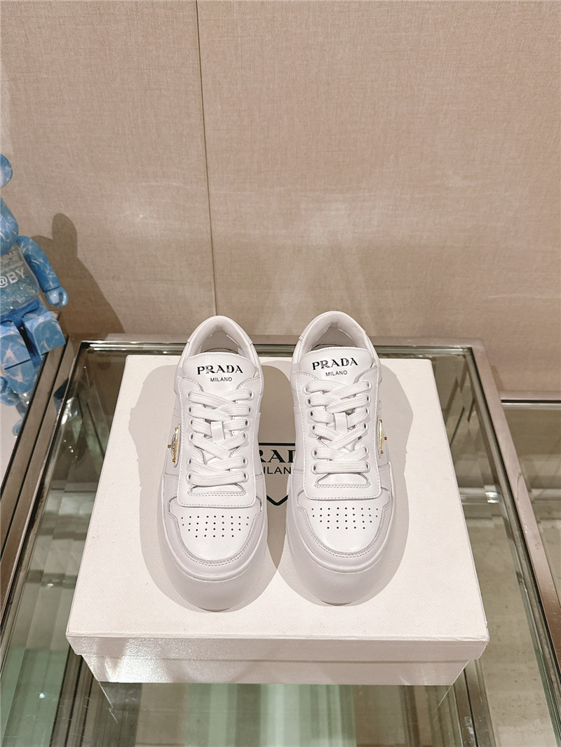Pra*a white lace-up platform sneakers
