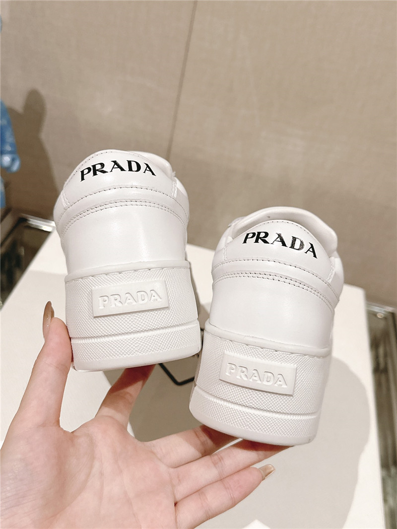 Pra*a white lace-up platform sneakers