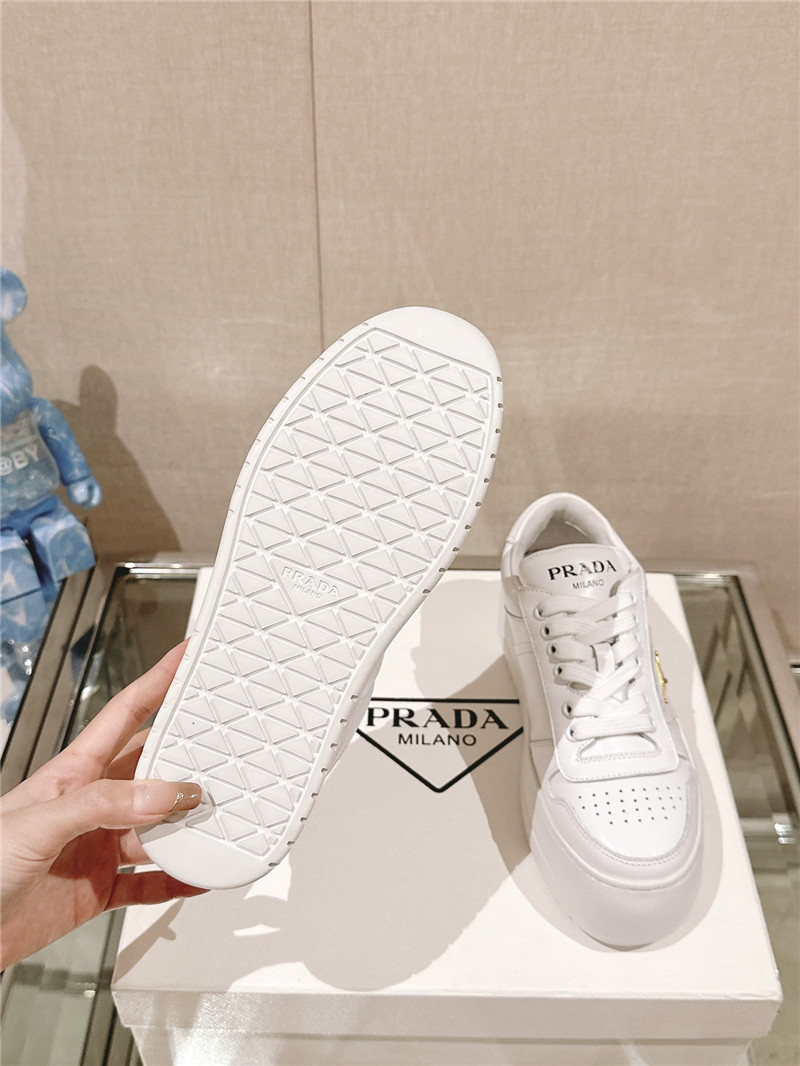 Pra*a white lace-up platform sneakers