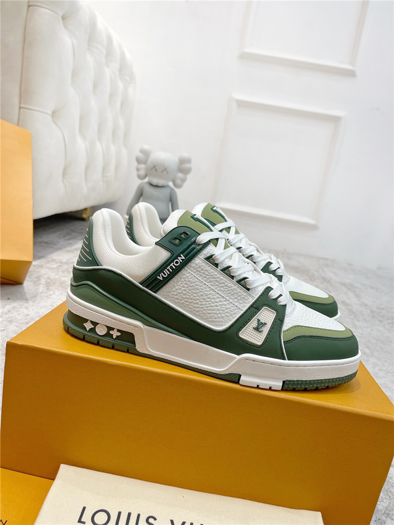 l0vis Vvtt0n green and white trainer sneakers