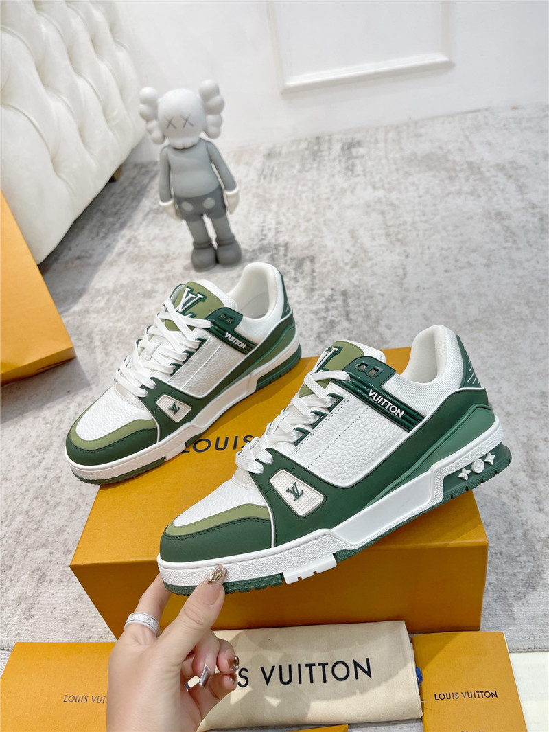 l0vis Vvtt0n green and white trainer sneakers