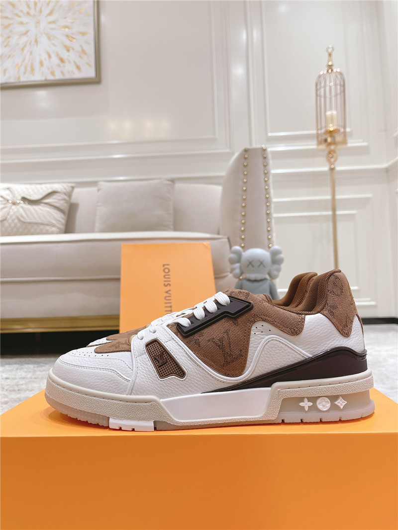 Louis Vuitton White & Brown Sneakers for Women