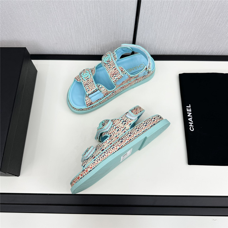 Ch**el women’s blue tweed sandals