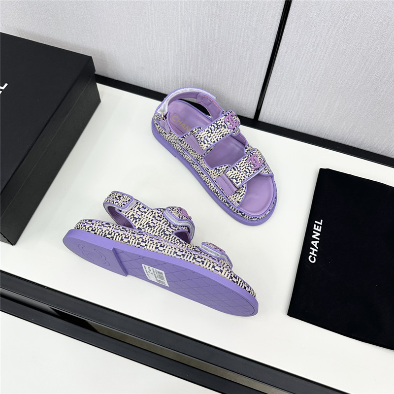 Ch**el women’s purple tweed sandals