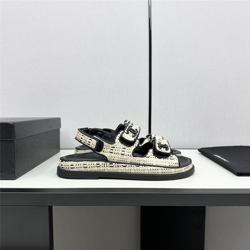 Ch**el women’s black tweed sandals