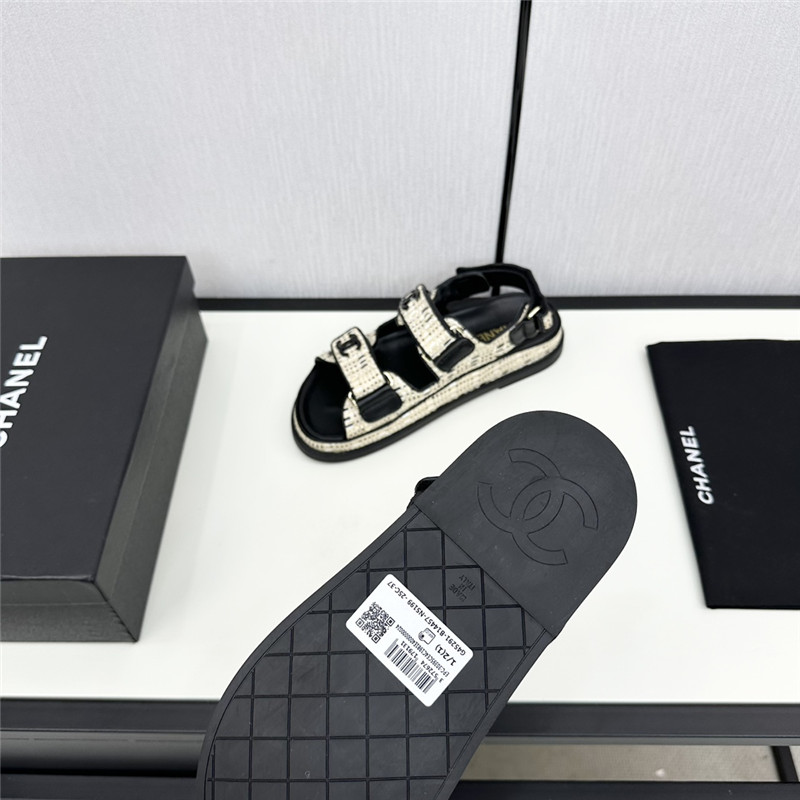 Ch**el women’s black tweed sandals