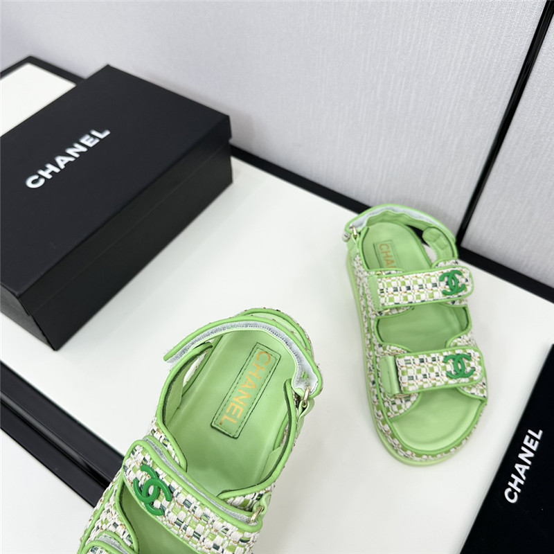 Ch**el women’s green tweed sandals