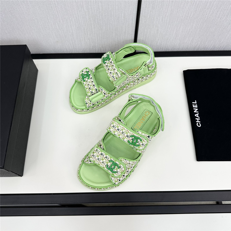 Ch**el women’s green tweed sandals