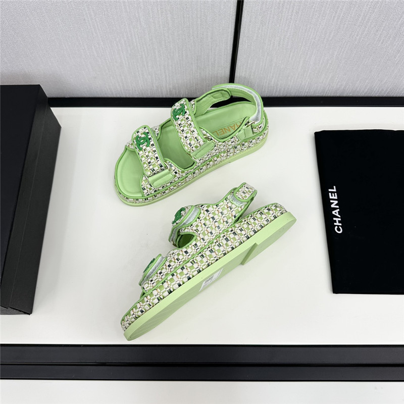 Ch**el women’s green tweed sandals