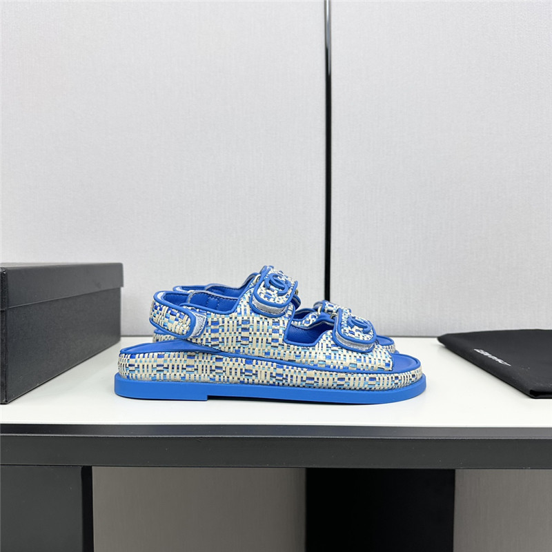 Chanel Women’s Tweed Sandals Blue