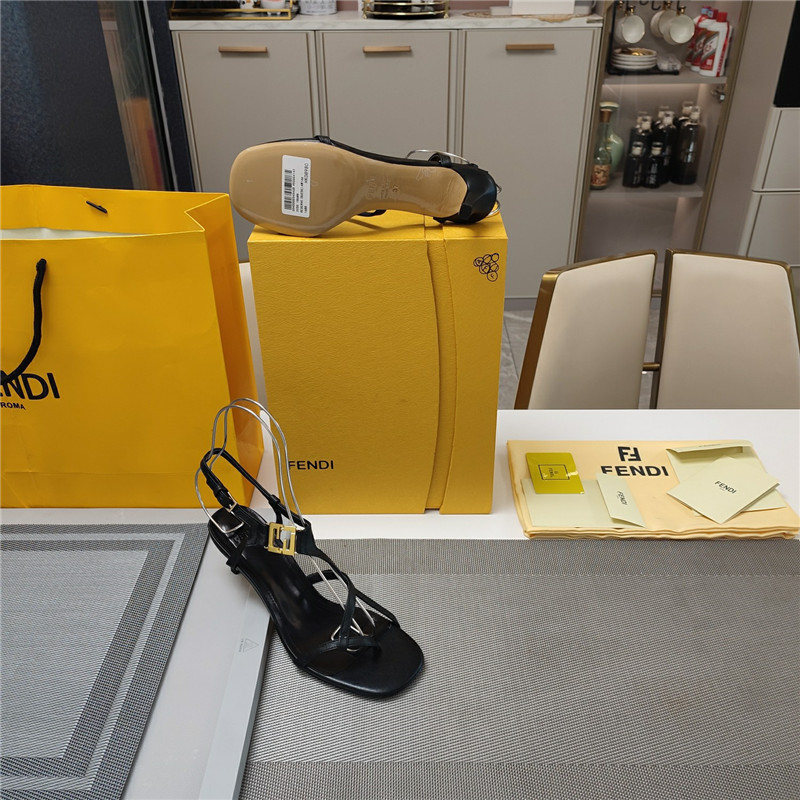 F**di ffold 55mm leather sandals black