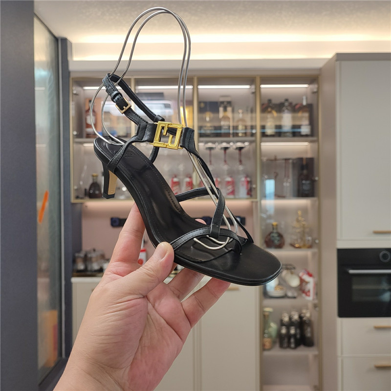 F**di ffold 55mm leather sandals black