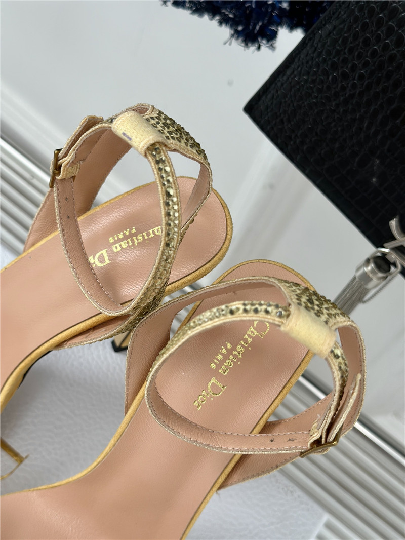 Dior Dway Heeled Platform Sandal Gold