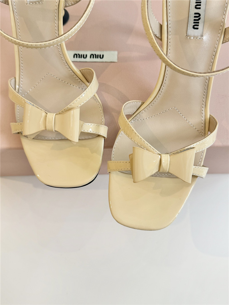 Miu Miu Beige Strappy Leather Slingback Sandals