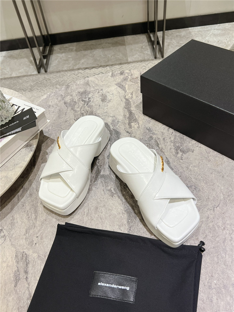Alexander Wang Leather Platform Slippers