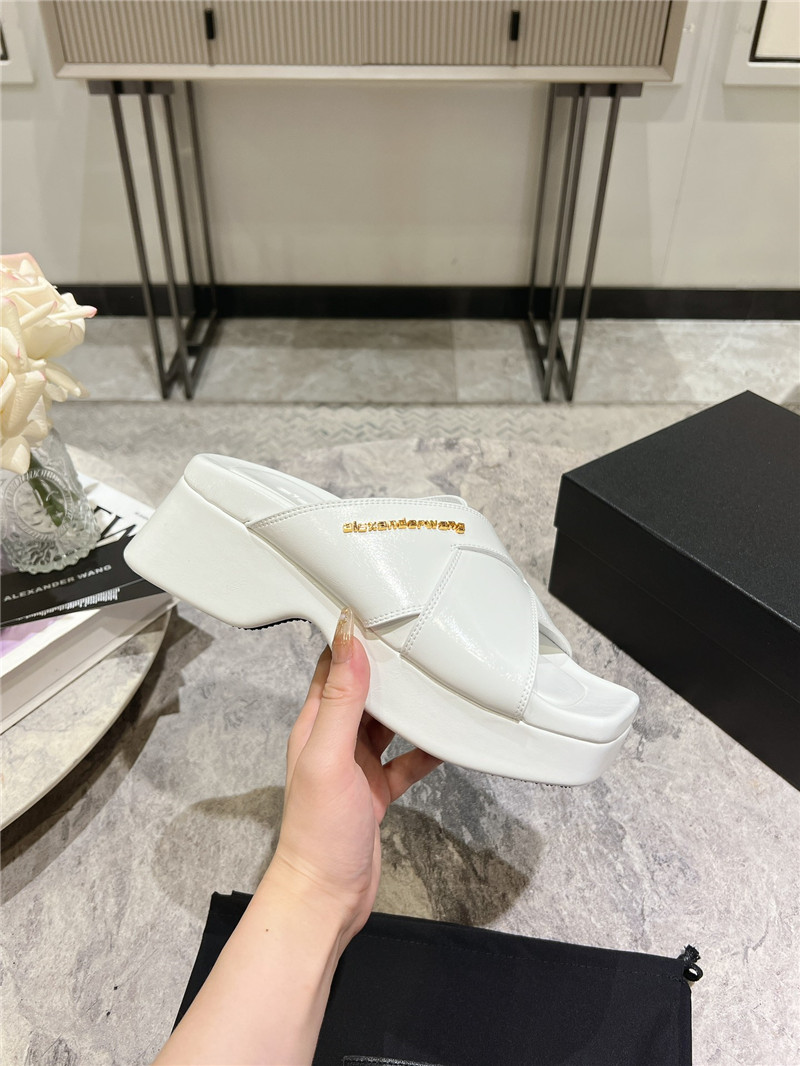 Alexander Wang Leather Platform Slippers
