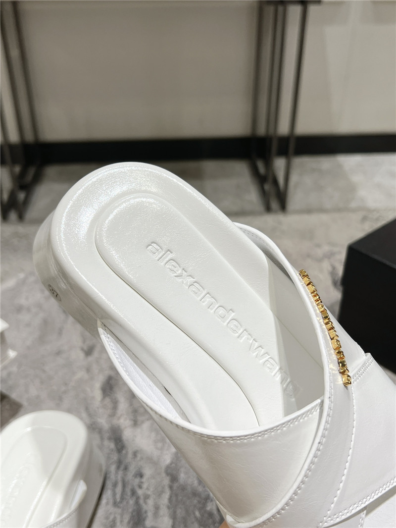 Alexander Wang Leather Platform Slippers