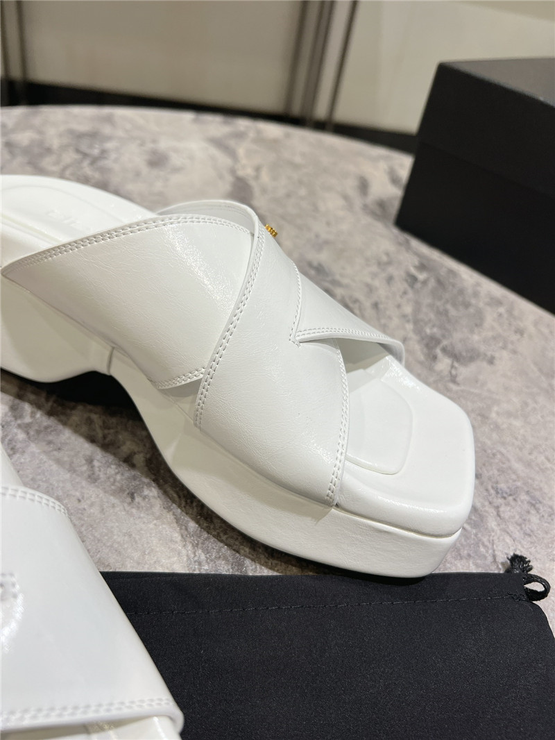 Alexander Wang Leather Platform Slippers