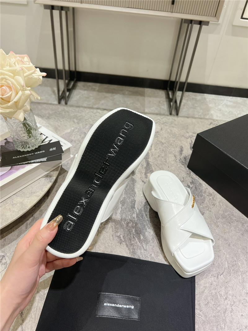 Alexander Wang Leather Platform Slippers
