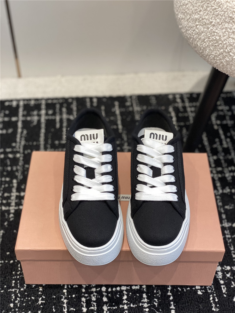 Miu Miu Platform Canvas Sneakers Sale for Women