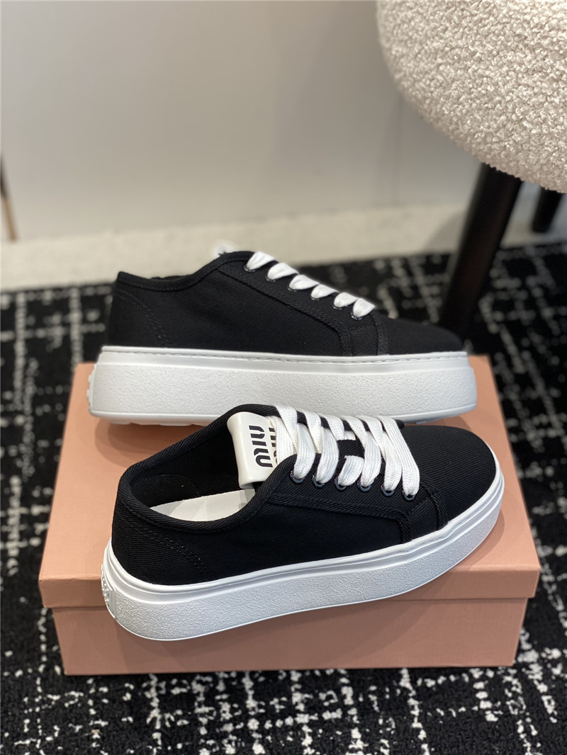 Miu Miu Platform Canvas Sneakers Sale for Women