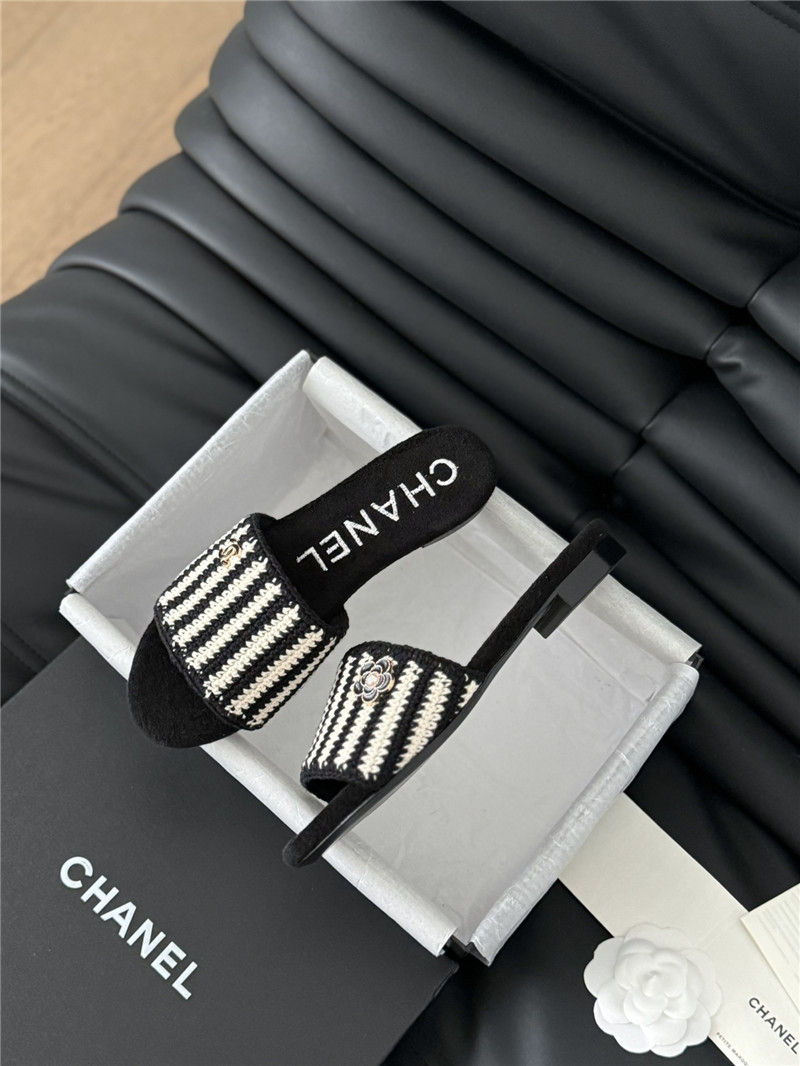 Ch**el camellia woven slippers replica shoes