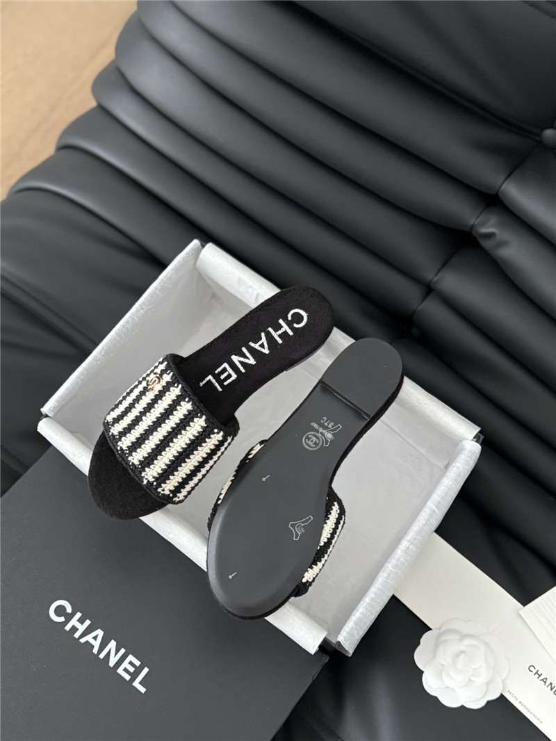 Ch**el camellia woven slippers replica shoes