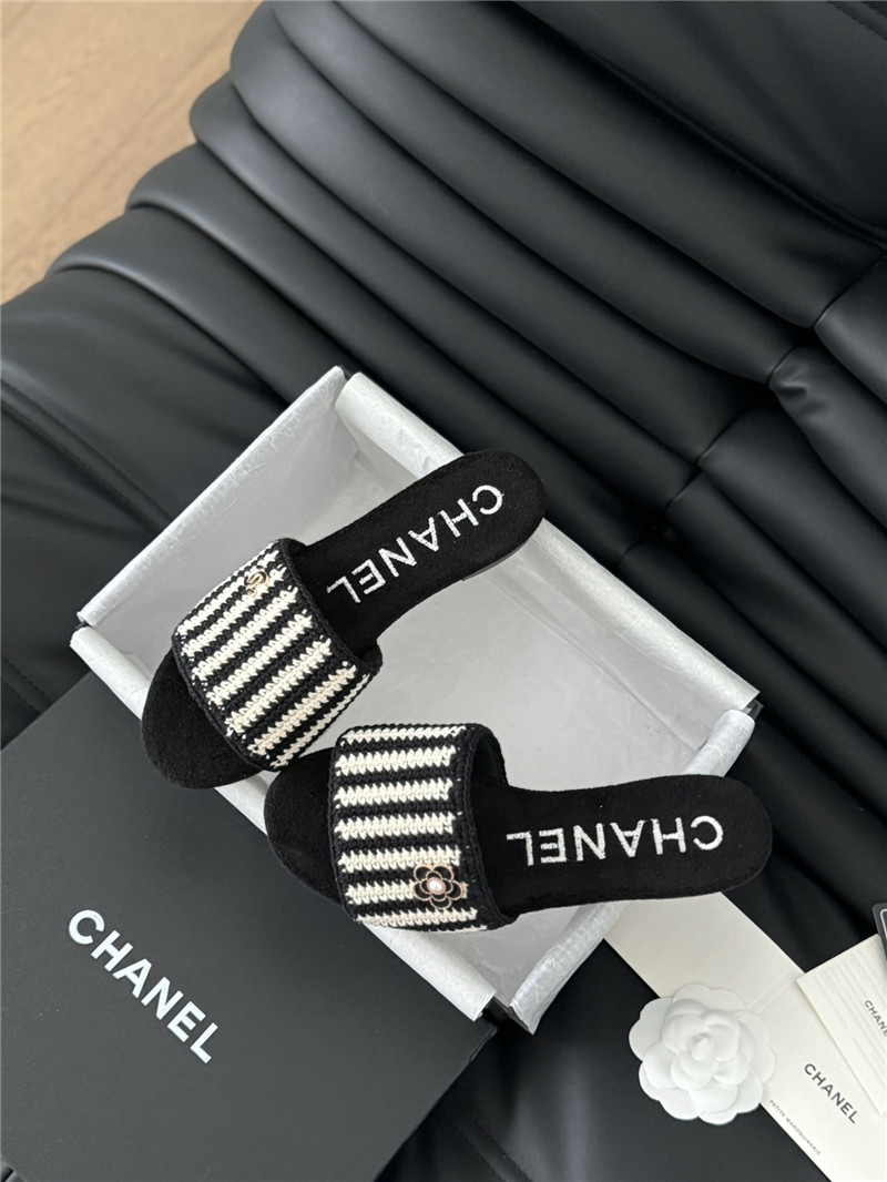 Ch**el camellia woven slippers replica shoes