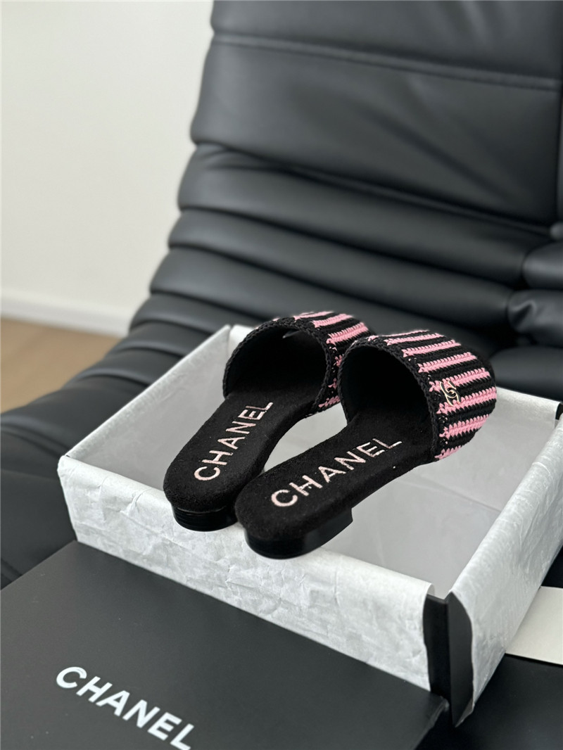 Ch**el cc embroidered flat sandals