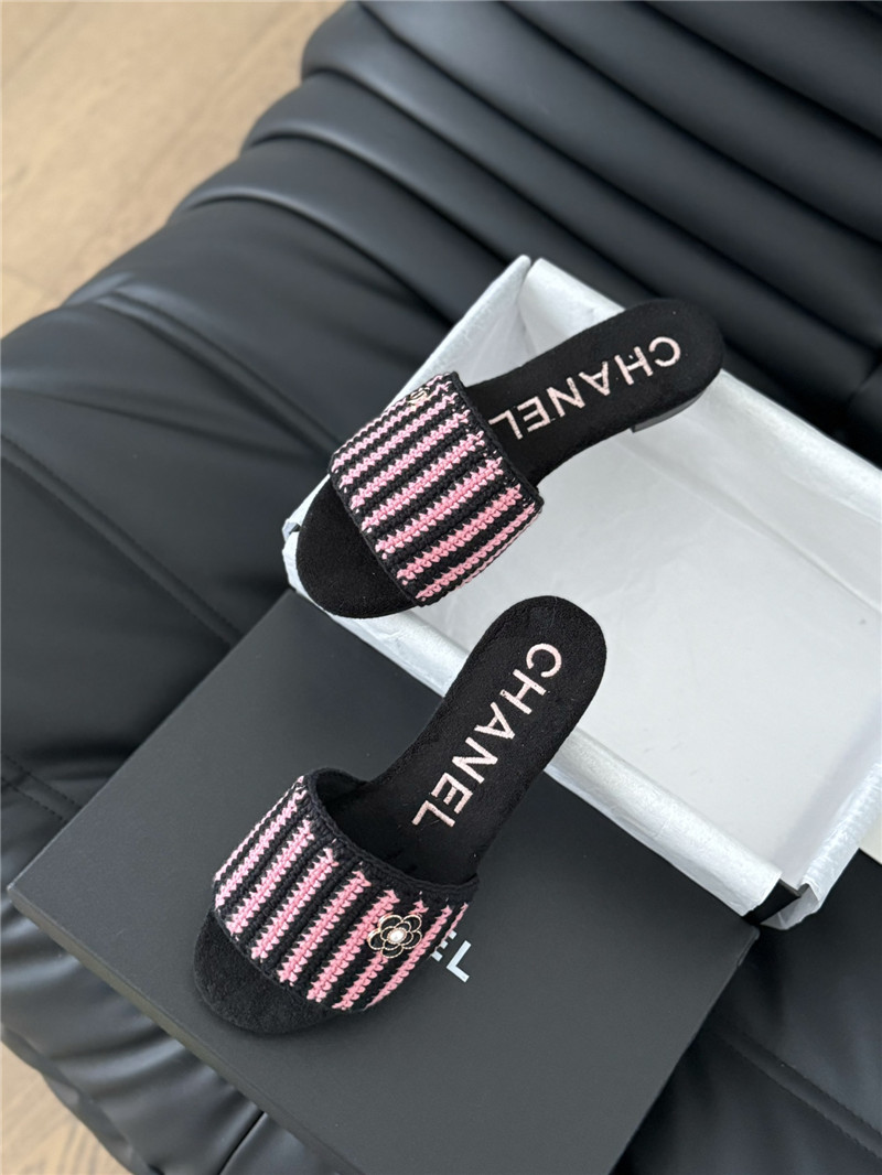 Ch**el cc embroidered flat sandals