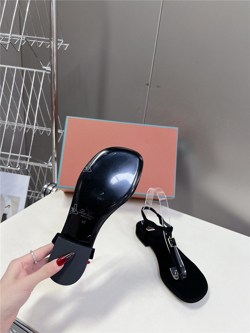 L0r0 P1ana mindil embellished suede sandals in black