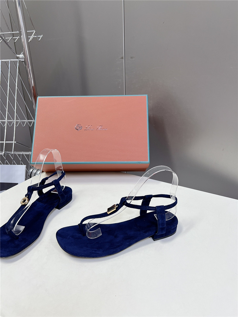 L0r0 P1ana mindil embellished suede sandals in blue