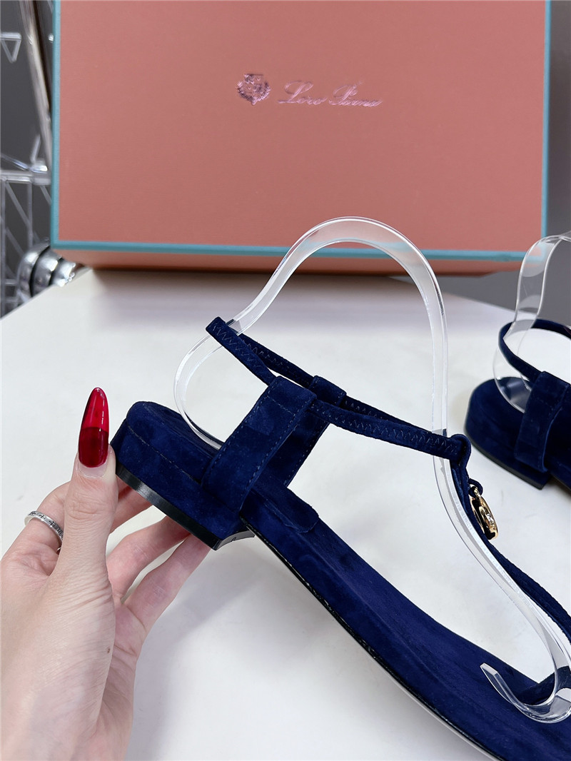 L0r0 P1ana mindil embellished suede sandals in blue