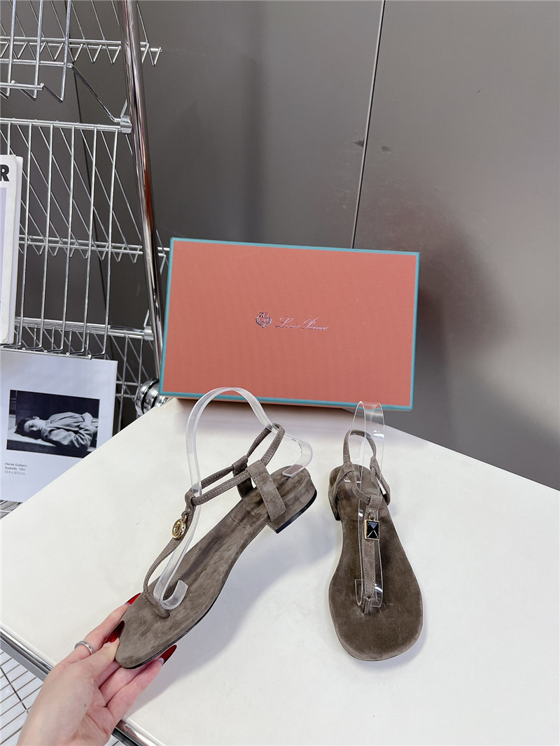 L0r0 P1ana mindil embellished suede sandals gray