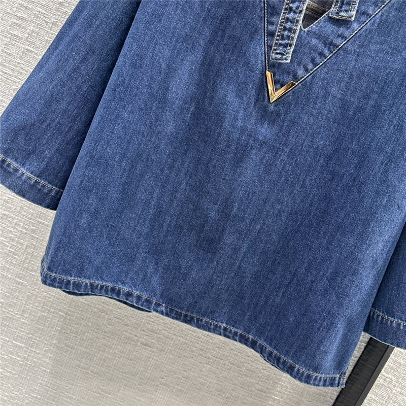 Va1e*ntin0 kaftan denim top replica clothing sites