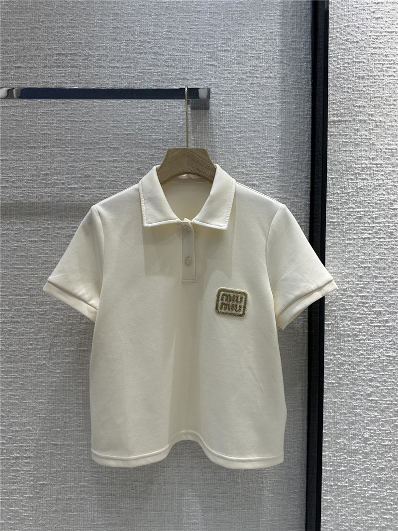 Miu Miu Off-white Short-sleeved Polo Shirt Set