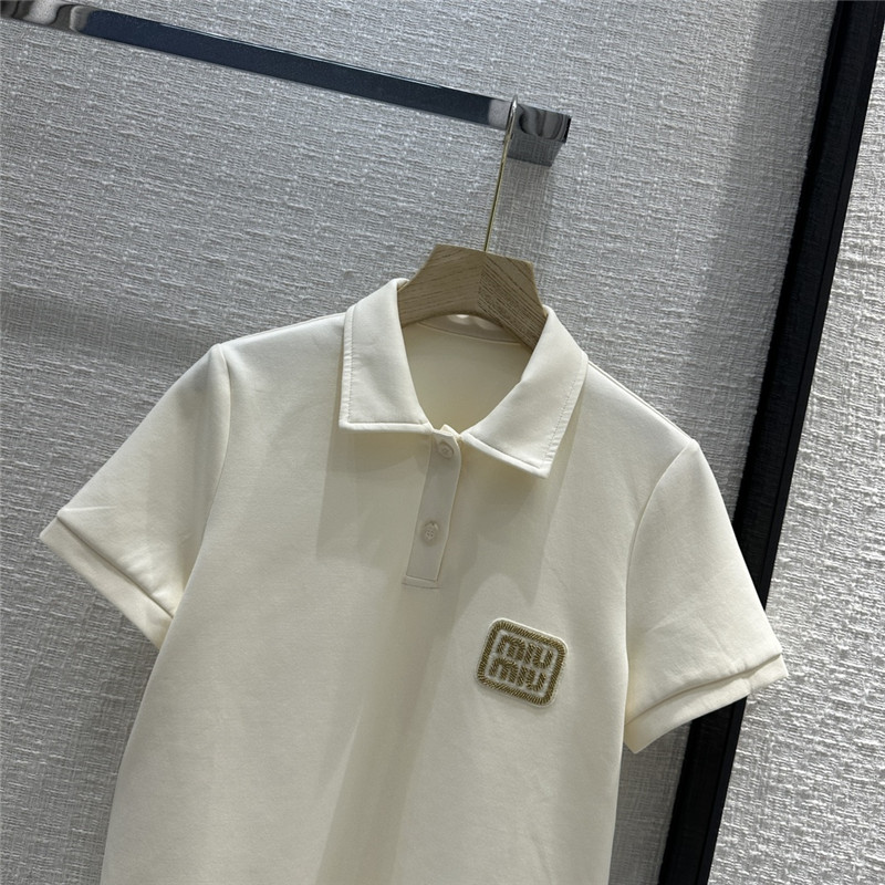 Miu Miu Off-white Short-sleeved Polo Shirt Set