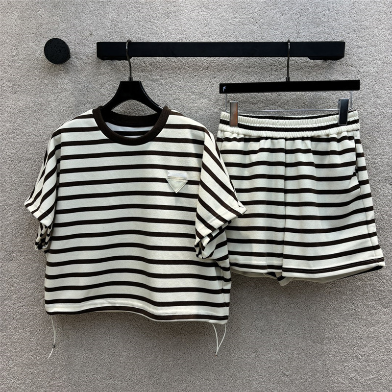 prada triangle logo decorative striped suit replica d&g clothing